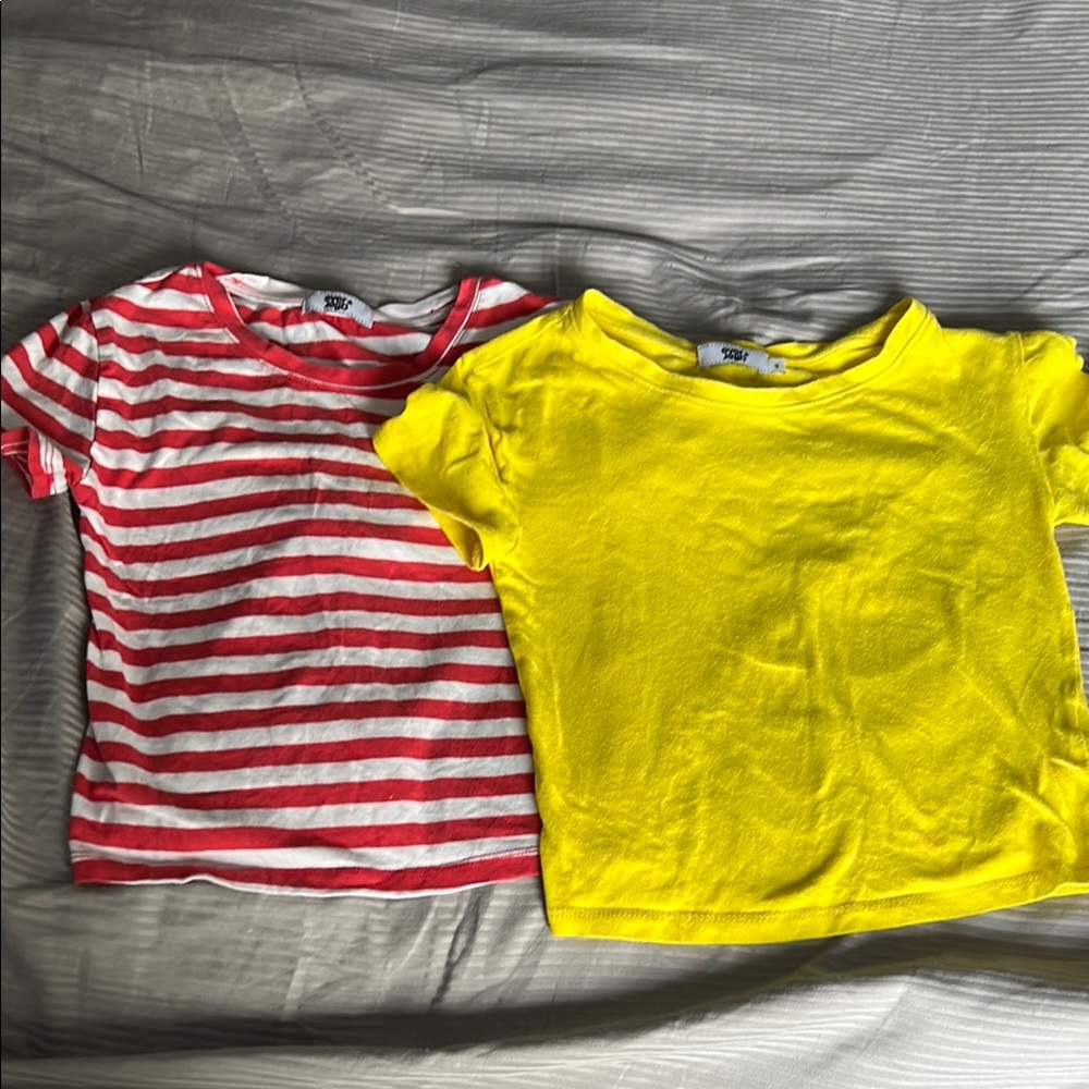 Ever After Red and white and Yellow Short Sleeve Tees